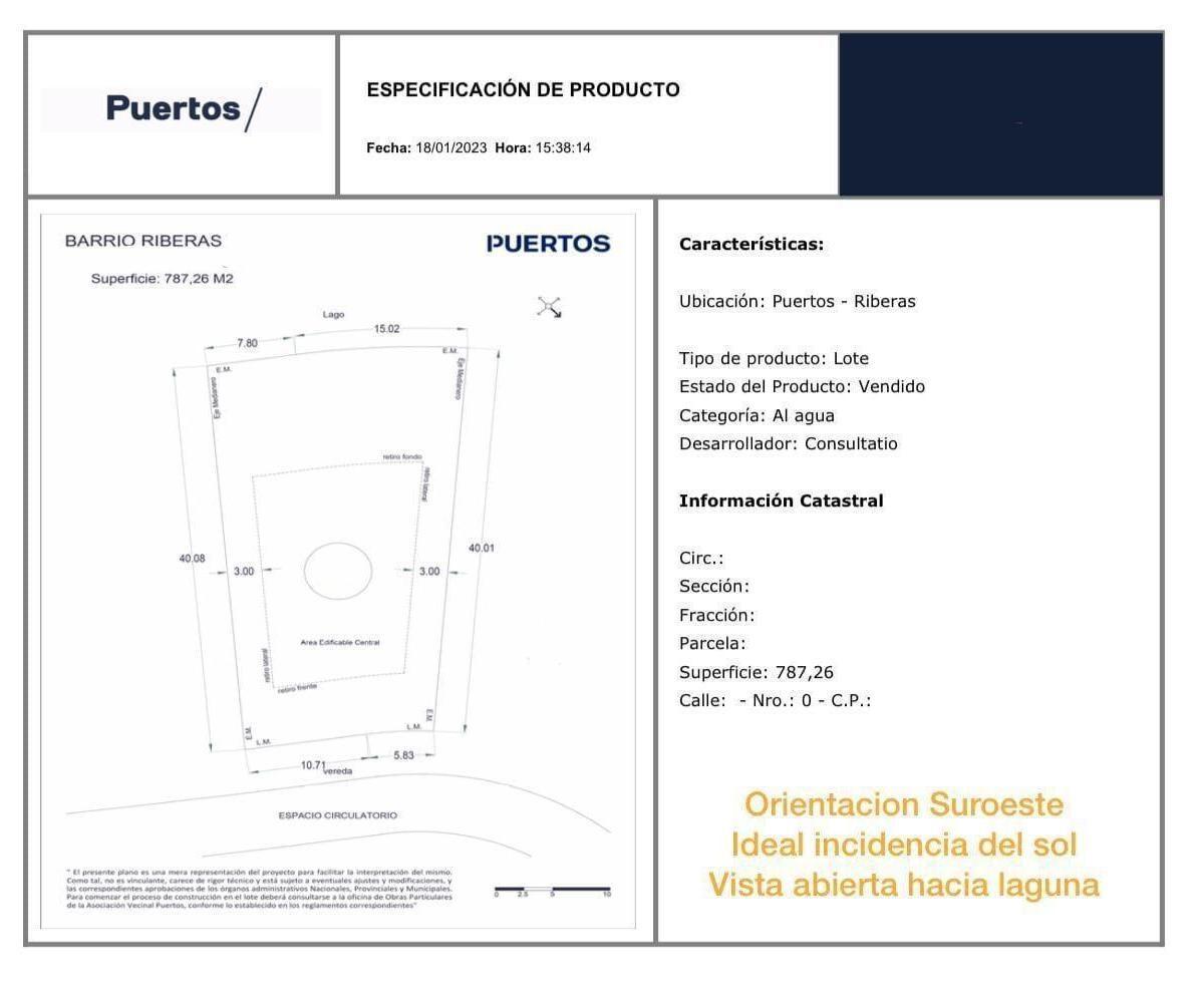 Terreno Lote en Venta Al Agua en Riberas, Puertos, Escobar, Gba Norte - Zonaprop — foto 4